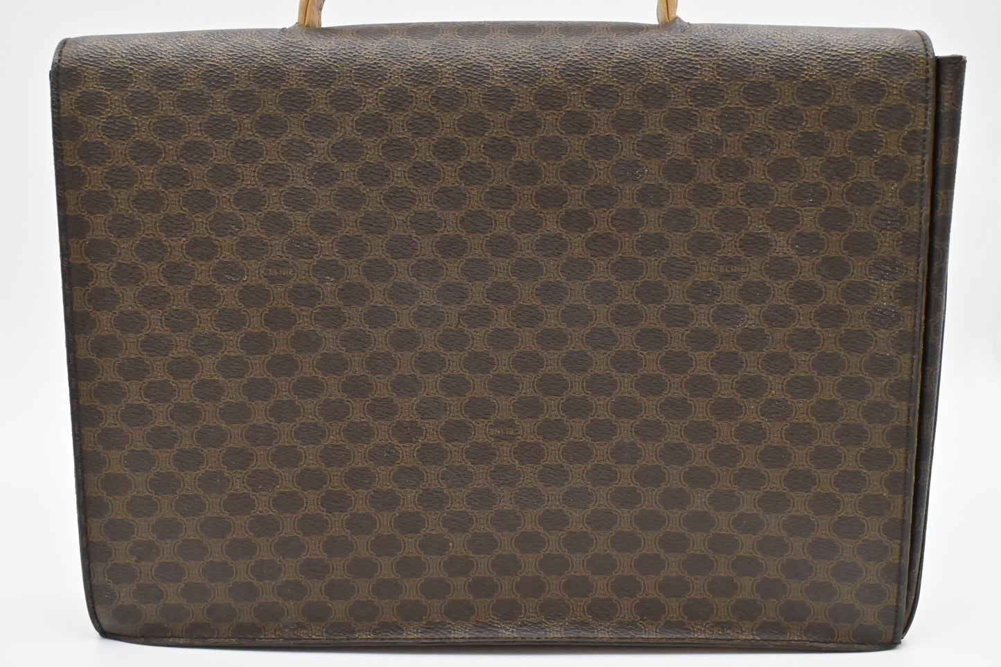 Celine Business Bag in Brown Macadam Canvas