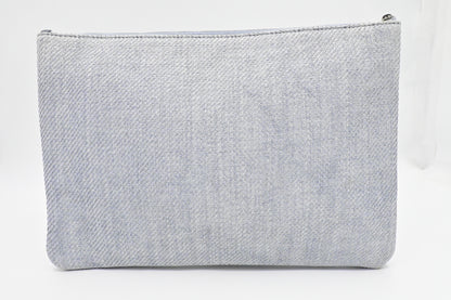 Chanel Deauville Clutch in Grey Canvas