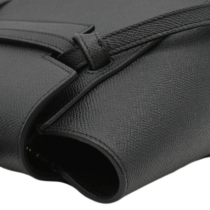 CELINE Nano Belt Grained Leather Shoulder Bag Black