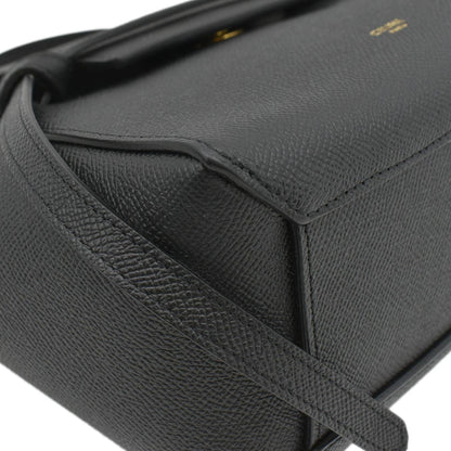 CELINE Nano Belt Grained Leather Shoulder Bag Black