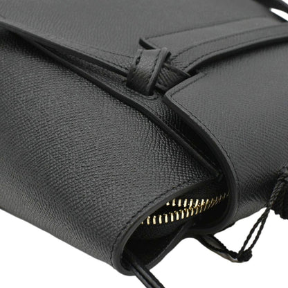 CELINE Nano Belt Grained Leather Shoulder Bag Black