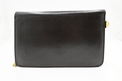 Celine Chain Shoulder Bag in Brown Leather