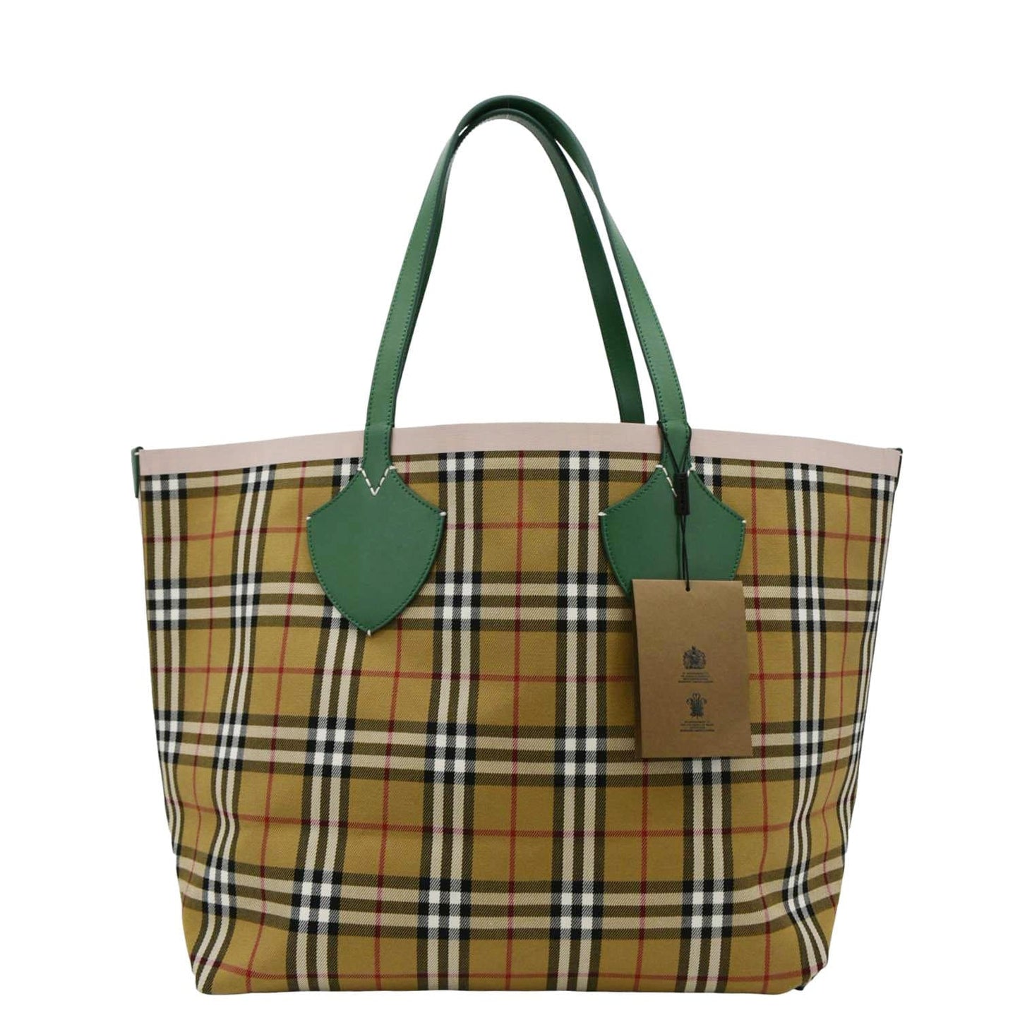 BURBERRY Giant Reversible Large Vintage Check Canvas Tote Bag Multicolor