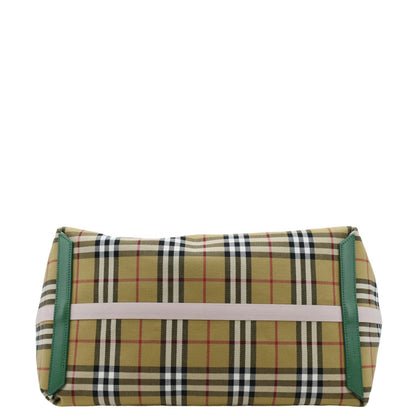 BURBERRY Giant Reversible Large Vintage Check Canvas Tote Bag Multicolor