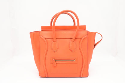 Celine Mini Luggage in Orange Leather