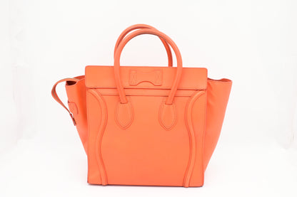 Celine Mini Luggage in Orange Leather