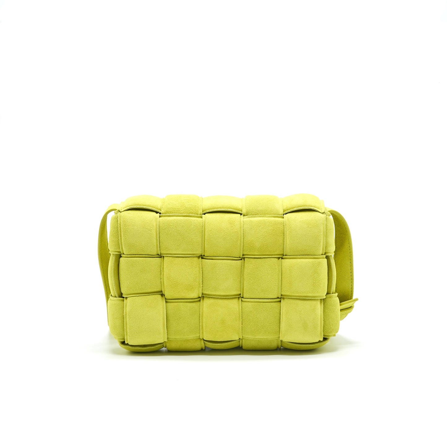 BOTTEGA VENETA CASSETTE PADDED SUEDE MESSAGER Purse GREEN
