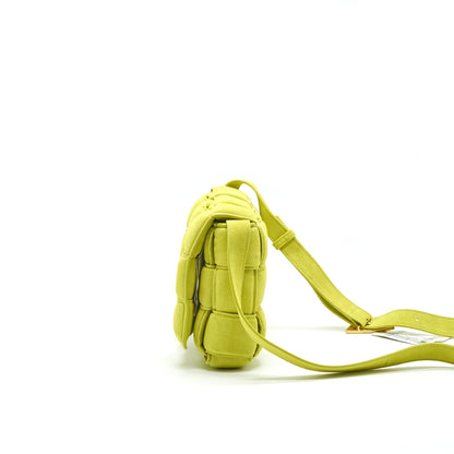 BOTTEGA VENETA CASSETTE PADDED SUEDE MESSAGER Purse GREEN