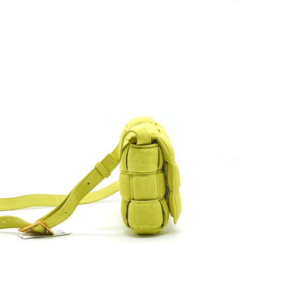 BOTTEGA VENETA CASSETTE PADDED SUEDE MESSAGER Purse GREEN