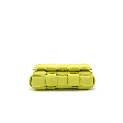 BOTTEGA VENETA CASSETTE PADDED SUEDE MESSAGER Purse GREEN