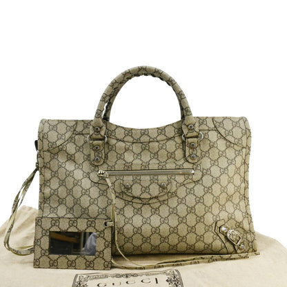 GUCCI X BALENCIAGA The Hacker Project Neo GG Supreme Tote Bag Beige 681695