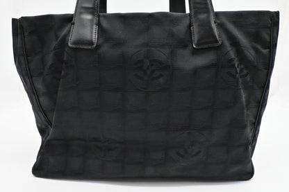Chanel New Travel Line Tote in Black Canvas