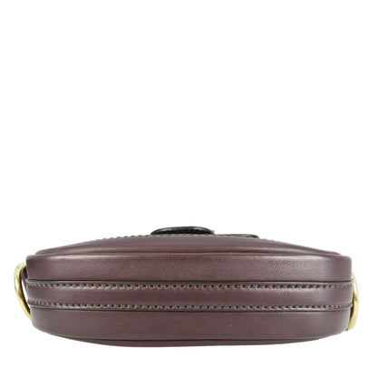 CHRISTIAN DIOR D Fence Calfskin Leather Saddle Bag Purple