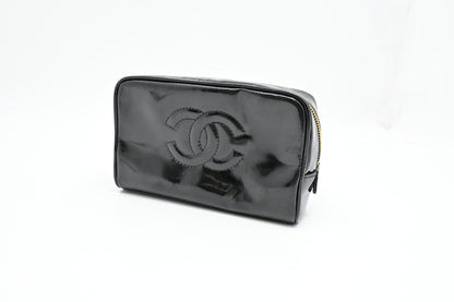 Chanel Cosmetics Pouch in Black Patent Leather