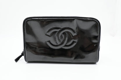 Chanel Cosmetics Pouch in Black Patent Leather