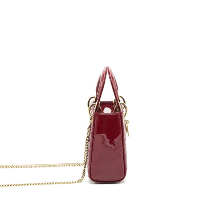 Dior Mini Lady Dior Patent Leather Red