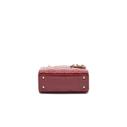 Dior Mini Lady Dior Patent Leather Red