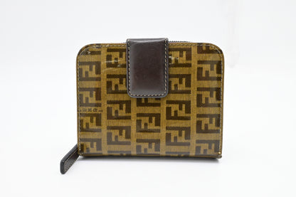 Fendi Compact Zippy Wallet in Zucca Patent Leather