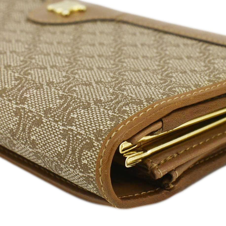 CELINE Vintage Macadam Canvas Wallet Beige