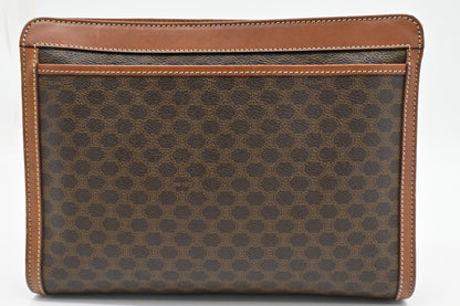 Celine Pouch in Brown Macadam Canvas