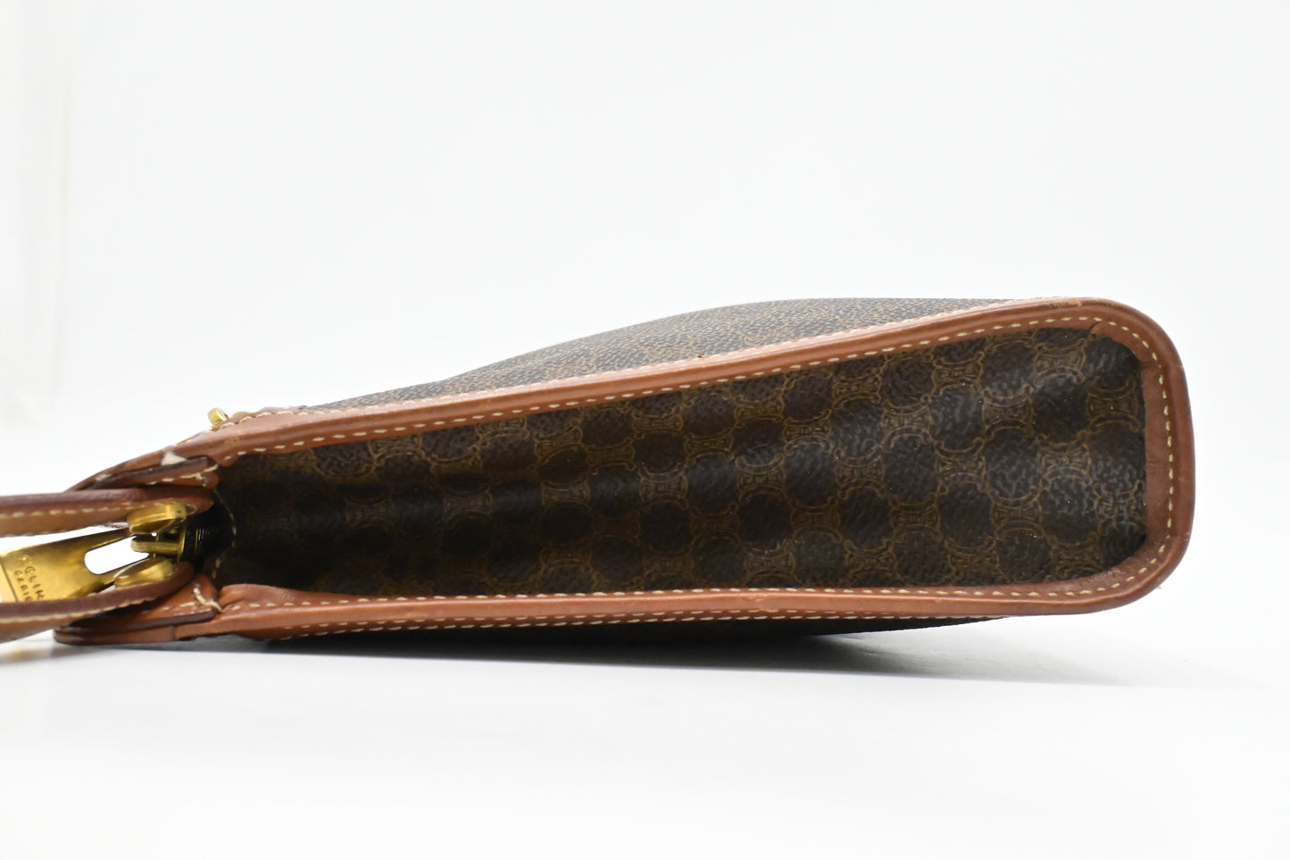 Celine Pouch in Brown Macadam Canvas