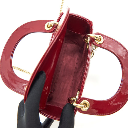 Dior Mini Lady Dior Patent Leather Red