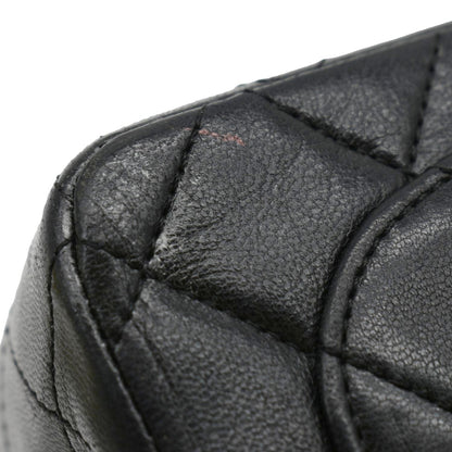 CHANEL Square Mini Flap Quilted Leather Chain Shoulder Bag Black