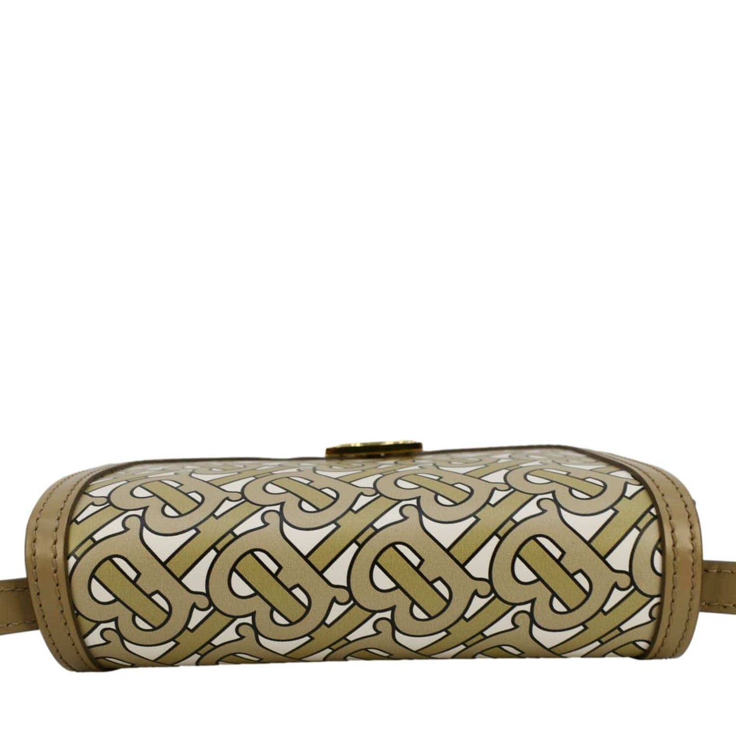 BURBERRY TB Monogram Mini Leather Shoulder Bag Beige