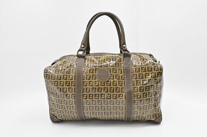 Fendi Boston Bag in Zucchino Coated Canvas