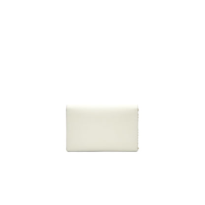 Dior saddle Pouch with Chain White GHW