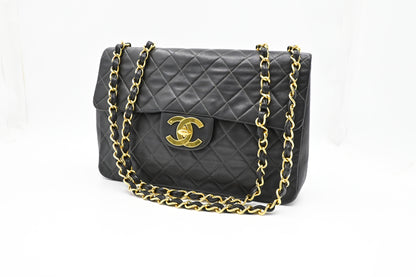 Chanel Maxi Flap in Black MattelassÃ© Leather