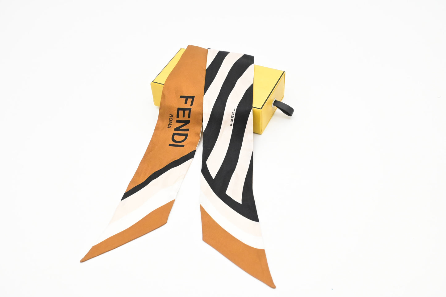 Fendi Wrappy Bandeau in Brown, Black, and Pink Silk