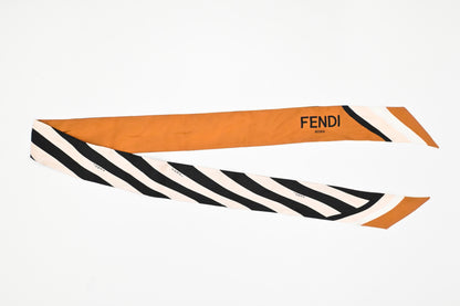Fendi Wrappy Bandeau in Brown, Black, and Pink Silk