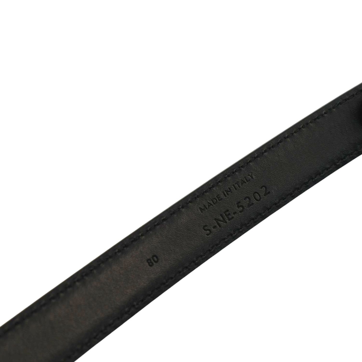CELINE  Triomphe Leather Belt Black Size 80