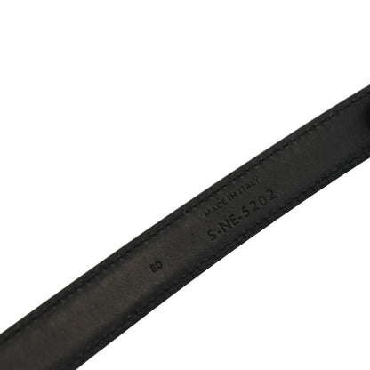 CELINE  Triomphe Leather Belt Black Size 80