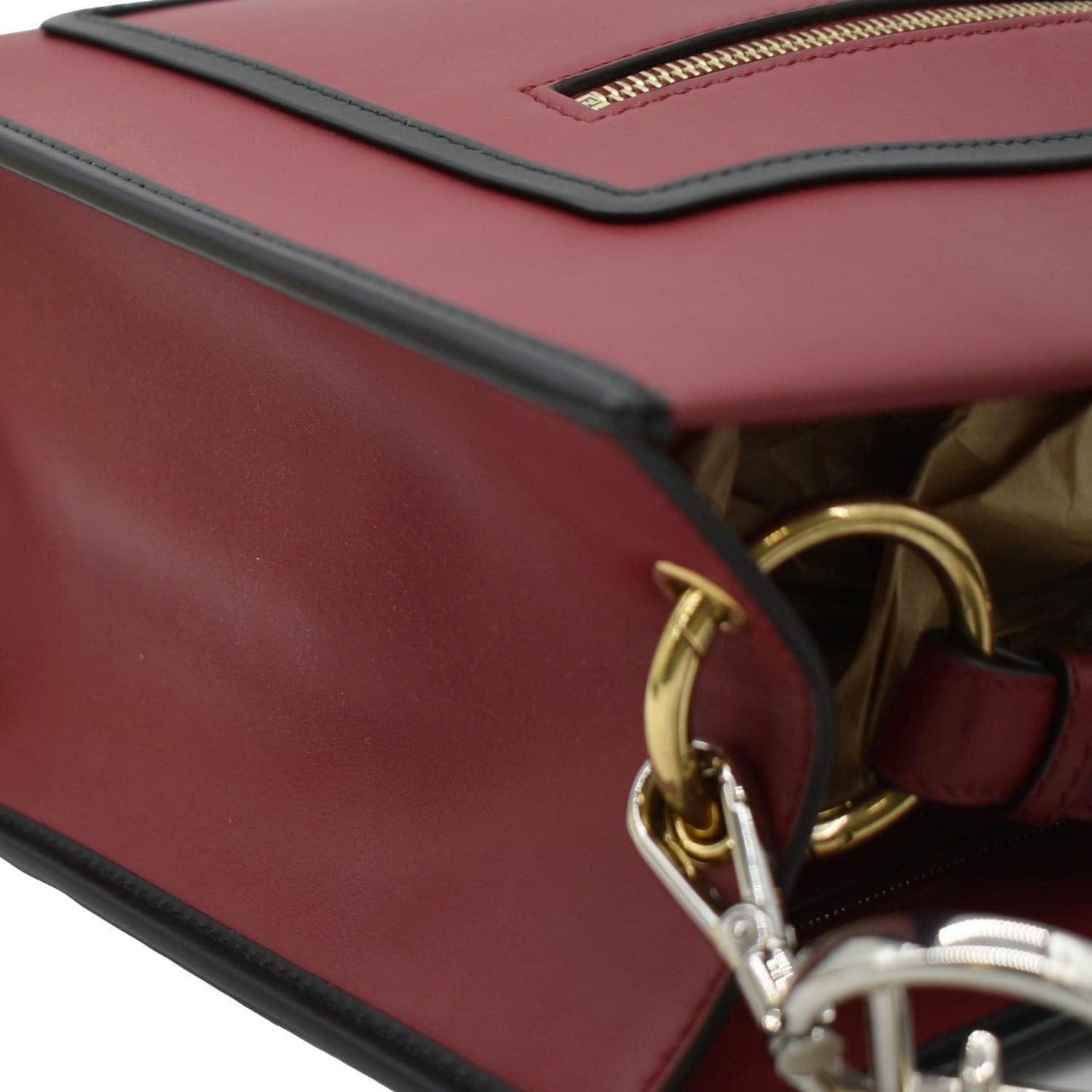 FENDI Runaway Small Leather Tote Bag Red