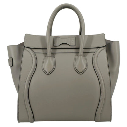 CELINE Luggage Smooth Leather Tote Bag Gray