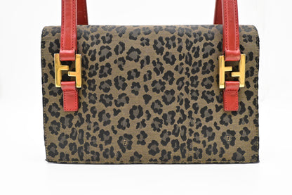 Fendi Handbag in Brown Leopard Canvas