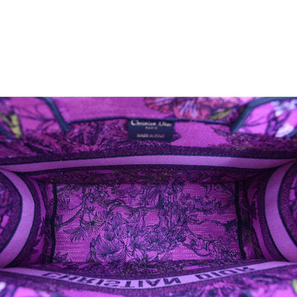 CHRISTIAN DIOR Medium Book Oblique Embroidered Canvas Tote Bag Pink