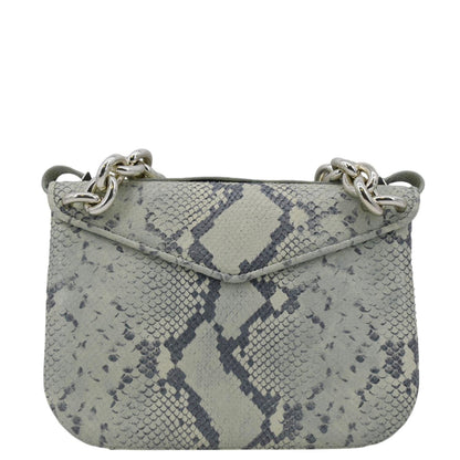 BOTTEGA VENETA Mount Envelope Python Leather Crossbody Bag Light Green