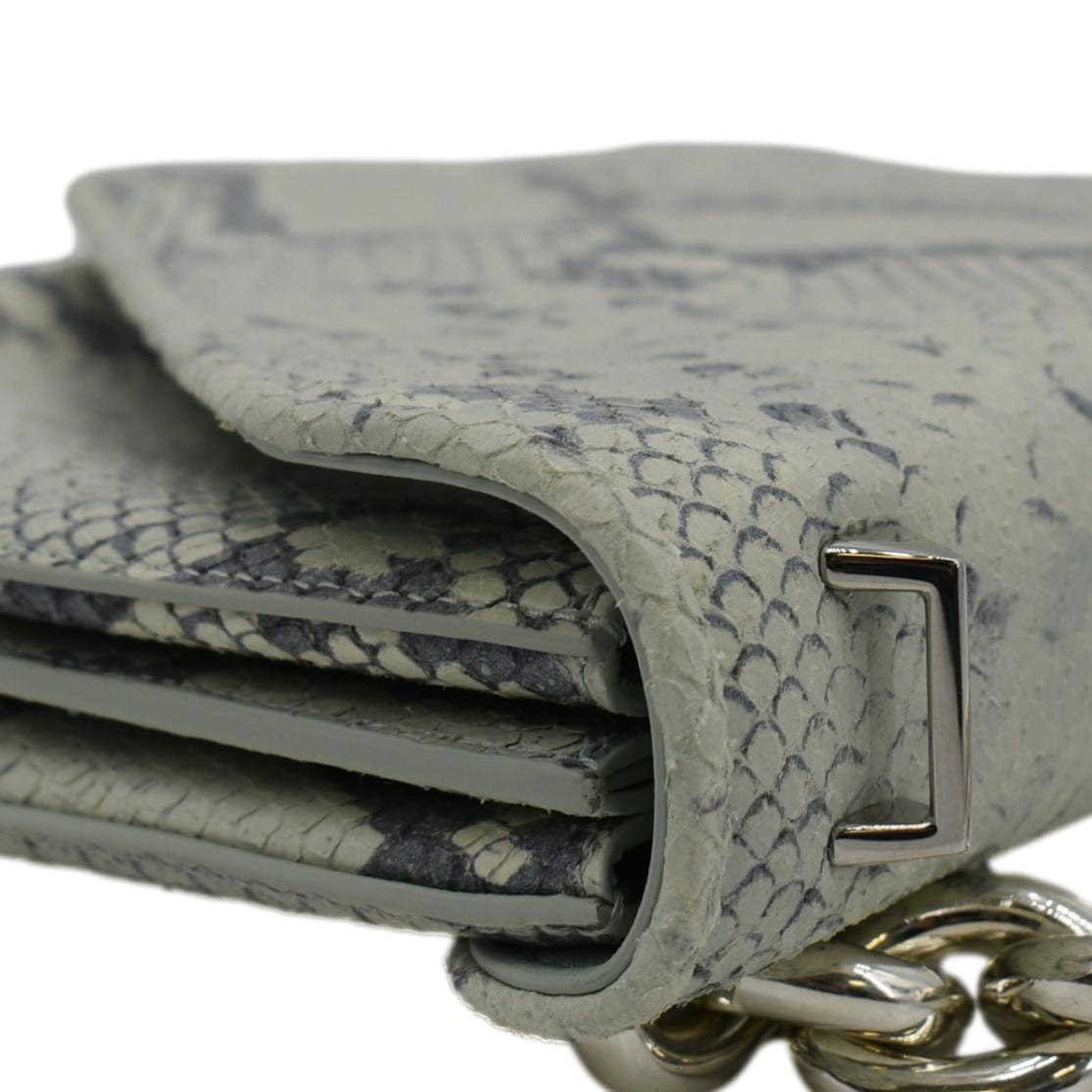 BOTTEGA VENETA Mount Envelope Python Leather Crossbody Bag Light Green