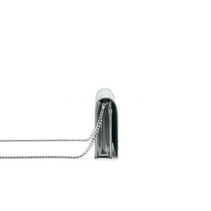 DIOR DIORAMA WALLET ON CHAIN SILVER