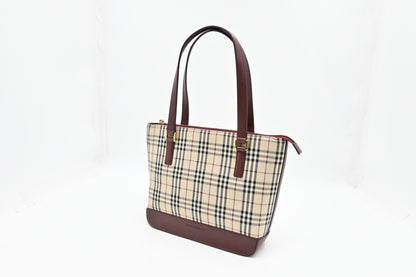 Burberry Shoulder Bag in Cream Checked Canvas