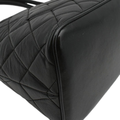 CHANEL Medallion Quilted Caviar Leather Tote Bag Black