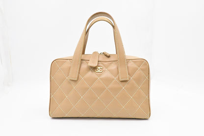 Chanel Surpique Tote in Beige Leather