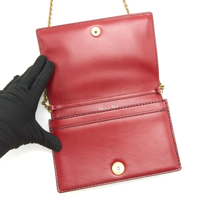Dior J'adior Wallet on Chain Dark Red GHW