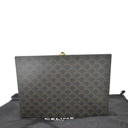 Luxury CELINE Triomphe Canvas Stationery Case Brown