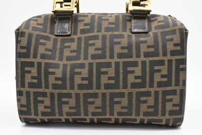 Fendi Mini Boston Bag in Zucca Canvas