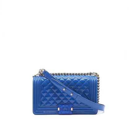Chanel Medium Boy Chanel Patent leather Electric Blue HW
