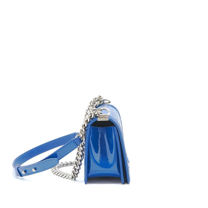 Chanel Medium Boy Chanel Patent leather Electric Blue HW
